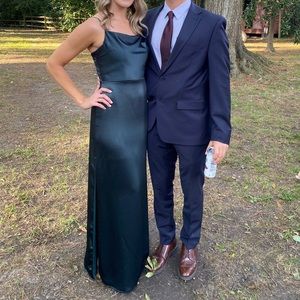 Dark green floor length dress